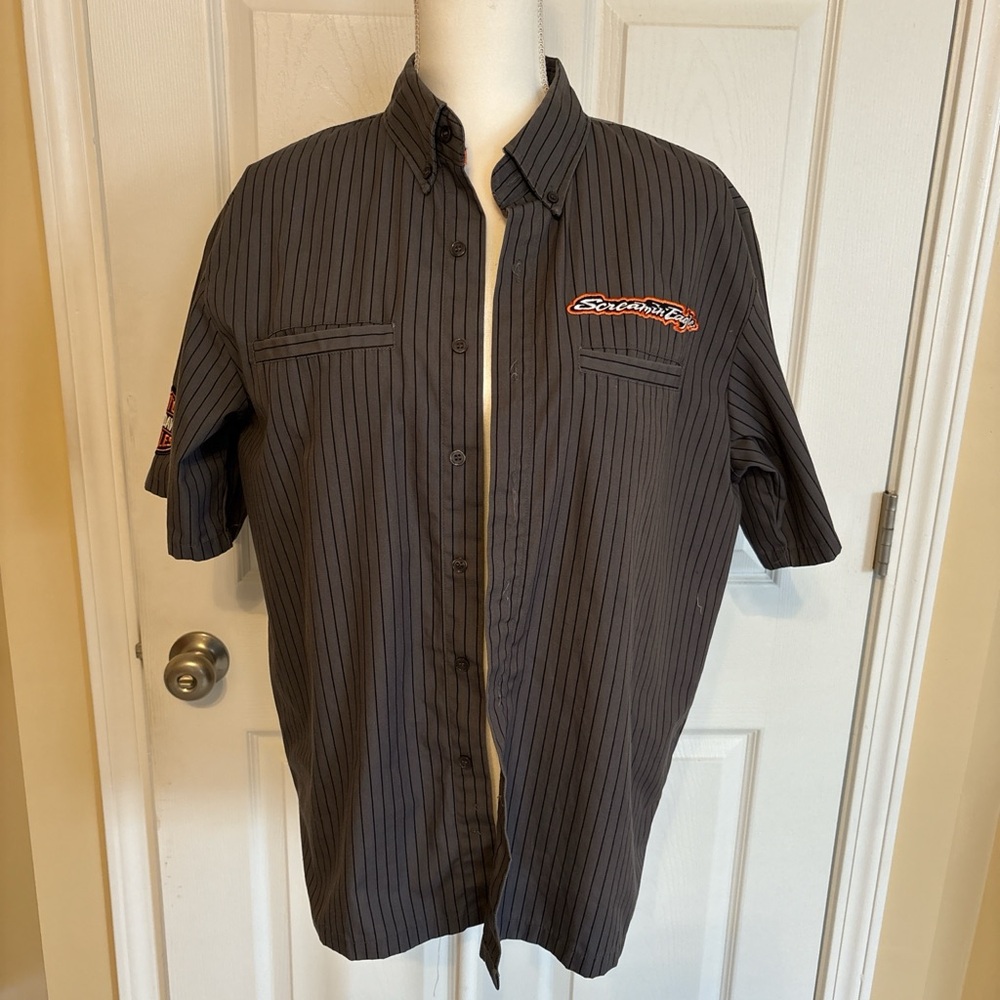 Harley-Davidson Gray Pinstripe Casual Shirt
